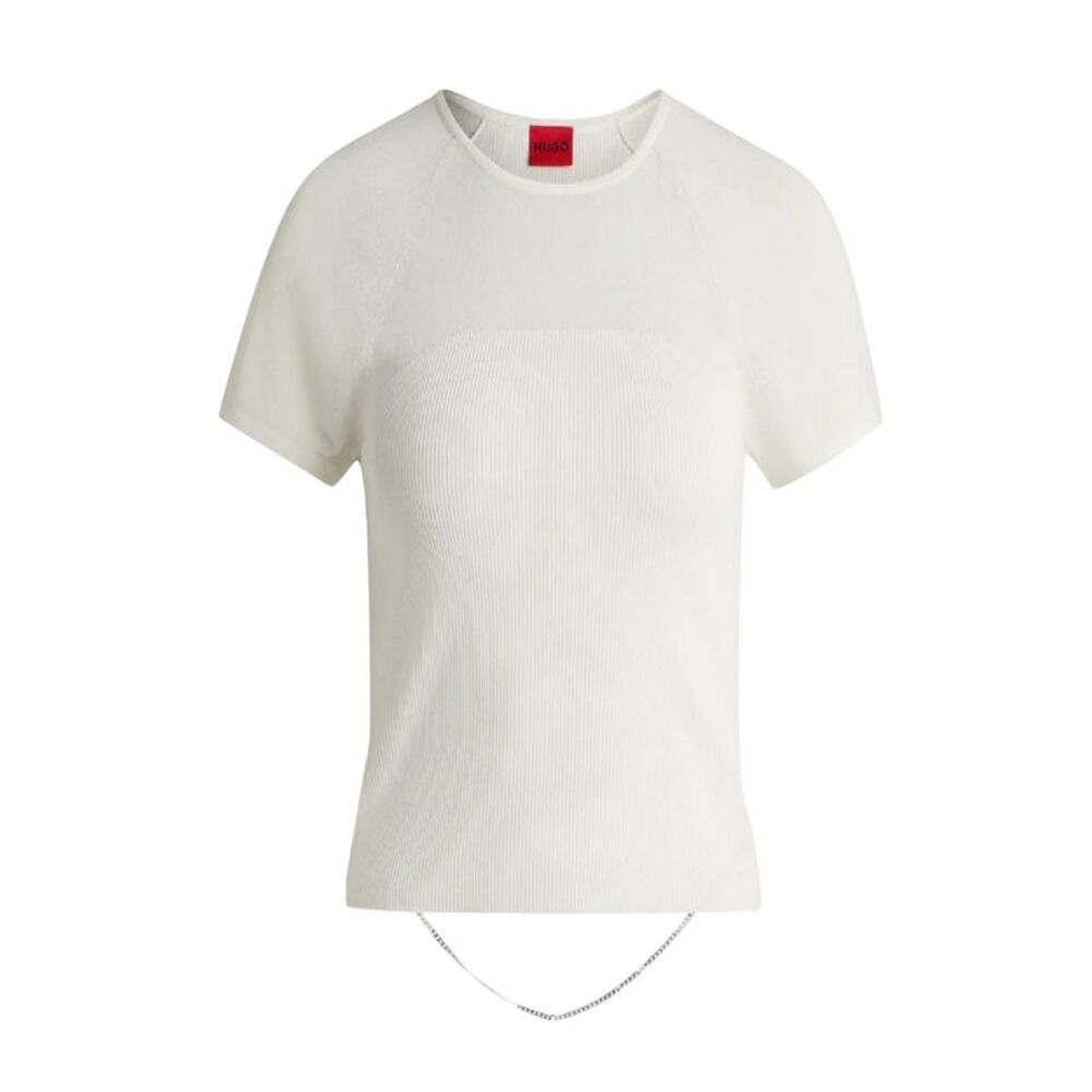 Hugo Womens/Ladies Slevetta Slim  T-Shirt / Natural